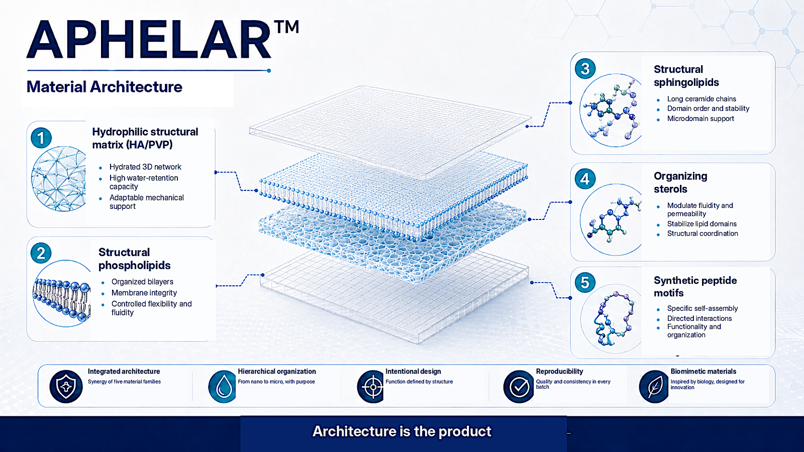 APHELAR material architecture showing matrix and lipids